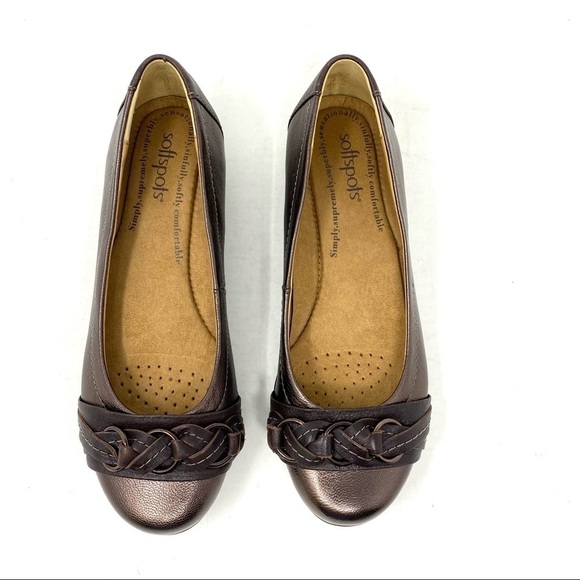 Softspots Posie Copper leather flats NARROW - Picture 6 of 8